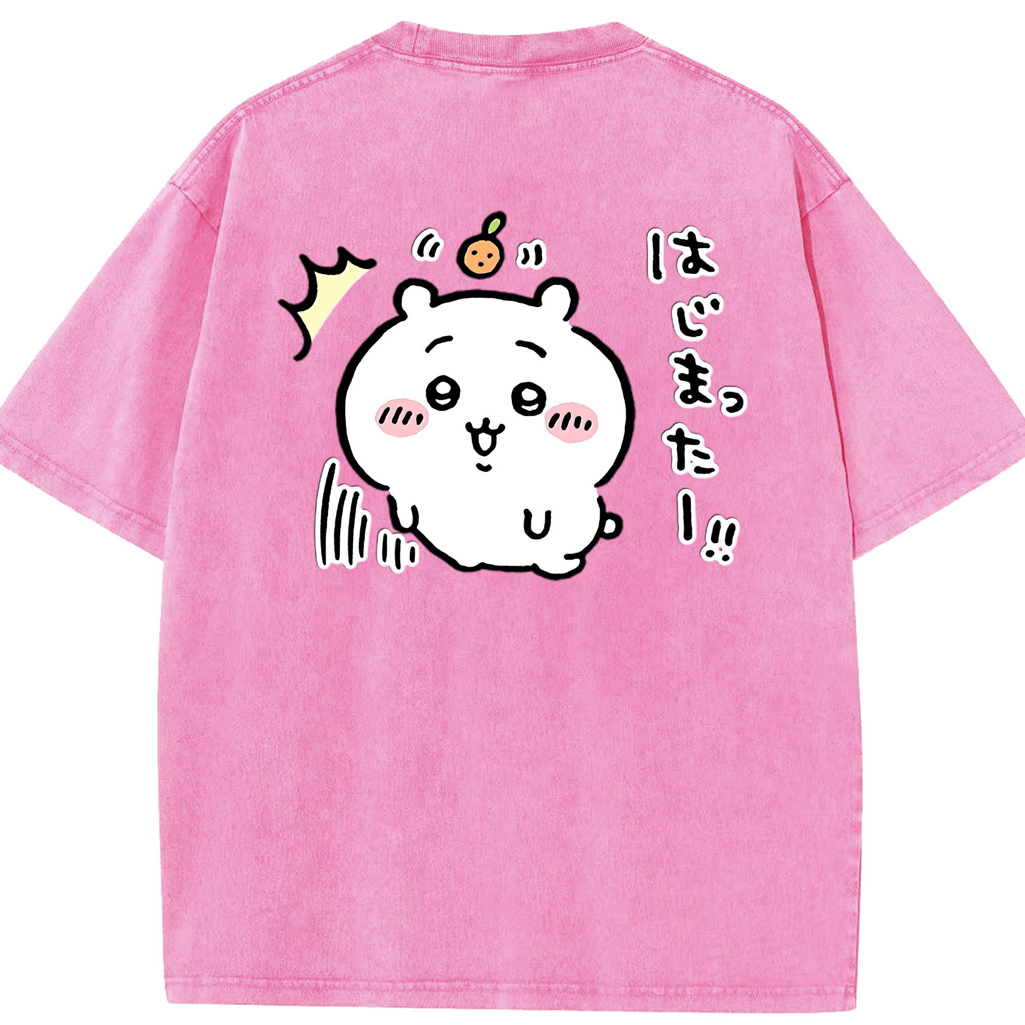 （画像用） ちいかわ ちいかわ Chii-kawa chiikawa 綿100% ヴィンテージ風 半袖Tシャツ（背面プリント）